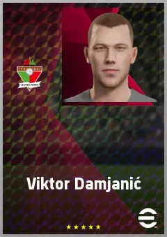 Viktor Damjanić eFootball 2026 player card, 63 OVR CB