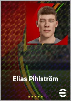 Elias Pihlström eFootball 2026 player card, 64 OVR LWF