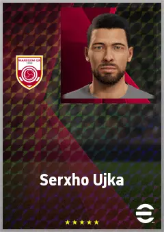 Serxho Ujka eFootball 2026 player card, 64 OVR CMF