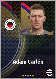 Adam Carlén eFootball 2026 player card, 64 OVR CMF