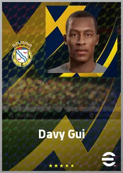 Davy Gui eFootball 2026 player card, 62 OVR CMF