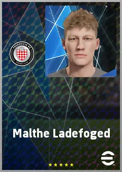 Malthe Ladefoged eFootball 2026 player card, 61 OVR CB