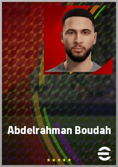 Abdelrahman Boudah eFootball 2026 player card, 68 OVR CF