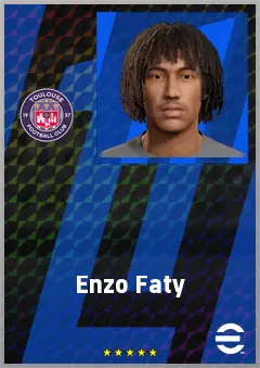 Enzo Faty eFootball 2026 player card, 62 OVR CF