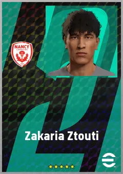 Zakaria Ztouti eFootball 2026 player card, 61 OVR CF