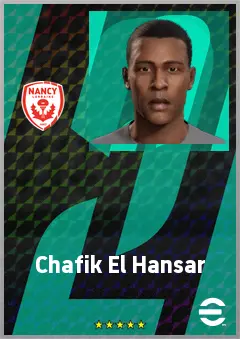 Chafik El Hansar eFootball 2026 player card, 61 OVR DMF