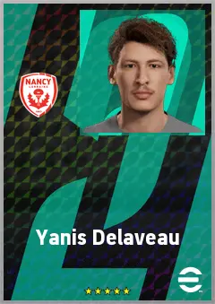Yanis Delaveau eFootball 2026 player card, 62 OVR CMF