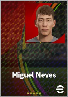 Miguel Neves eFootball 2026 player card, 62 OVR CF