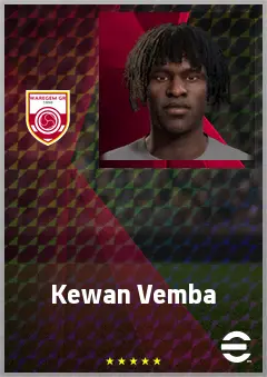 Kewan Vemba eFootball 2026 player card, 64 OVR CF