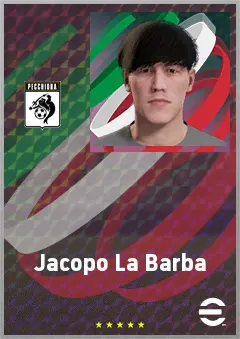 Jacopo La Barba eFootball 2026 player card, 64 OVR CB
