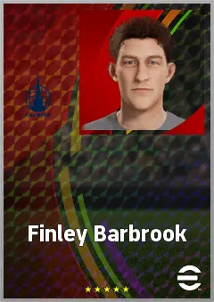 Finley Barbrook eFootball 2026 player card, 64 OVR DMF