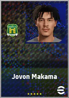 Jovon Makama eFootball 2026 player card, 69 OVR CF