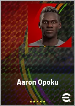 Aaron Opoku eFootball 2026 player card, 68 OVR LWF
