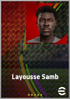 Layousse Samb eFootball 2026 player card, 66 OVR LB