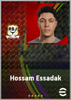 Hossam Essadak eFootball 2026 player card, 65 OVR CMF