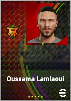 Oussama Lamlaoui eFootball 2026 player card, 68 OVR CF