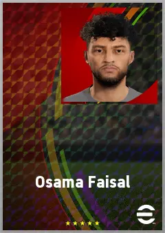 Osama Faisal eFootball 2026 player card, 70 OVR CF