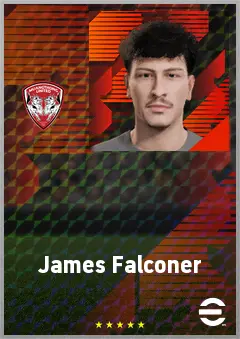 James Falconer eFootball 2026 player card, 62 OVR CB