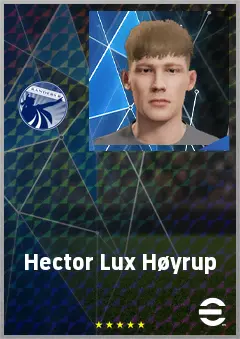 Hector Lux Høyrup eFootball 2026 player card, 61 OVR CMF