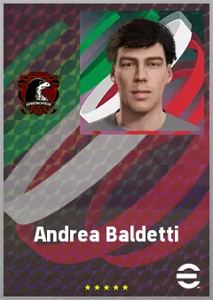 Andrea Baldetti eFootball 2026 player card, 64 OVR LMF