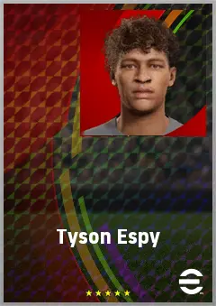 Tyson Espy eFootball 2026 player card, 60 OVR CB