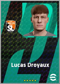 Lucas Droyaux eFootball 2026 player card, 62 OVR GK