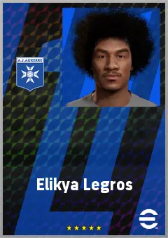 Elikya Legros eFootball 2026 player card, 62 OVR CB