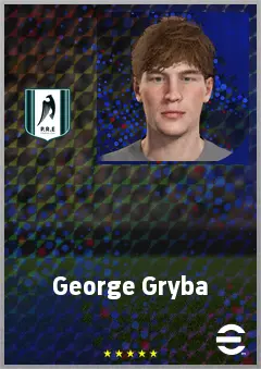 George Gryba eFootball 2026 player card, 62 OVR CF