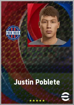 Justin Poblete eFootball 2026 player card, 61 OVR AMF