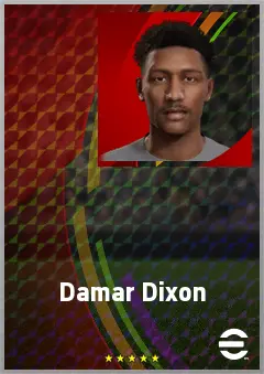 Damar Dixon eFootball 2026 player card, 66 OVR LWF