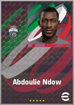 Abdoulie Ndow eFootball 2026 player card, 64 OVR CMF