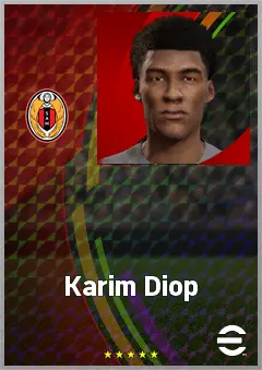 Karim Diop eFootball 2026 player card, 65 OVR CB