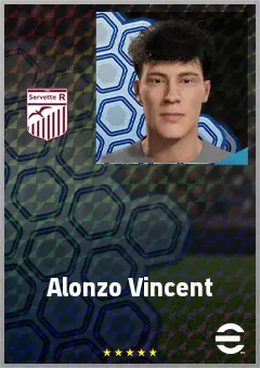 Alonzo Vincent eFootball 2026 player card, 63 OVR CMF