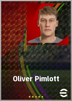 Oliver Pimlott eFootball 2026 player card, 63 OVR LB