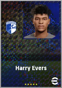 Harry Evers eFootball 2026 player card, 62 OVR LB