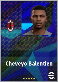 Cheveyo Balentien eFootball 2026 player card, 67 OVR RWF