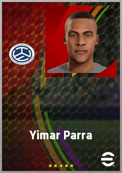 Yimar Parra eFootball 2026 player card, 63 OVR LWF