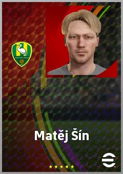 Matěj Šín eFootball 2026 player card, 69 OVR AMF