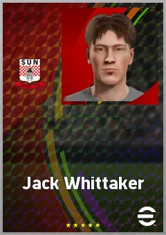 Jack Whittaker eFootball 2026 player card, 61 OVR AMF