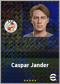 Caspar Jander eFootball 2026 player card, 71 OVR CMF