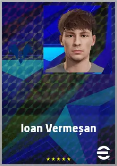 Ioan Vermeșan eFootball 2026 player card, 66 OVR CF