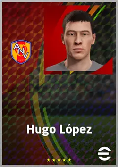Hugo López eFootball 2026 player card, 64 OVR CF