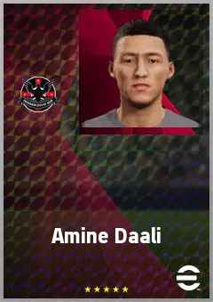 Amine Daali eFootball 2026 player card, 65 OVR AMF