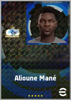 Alioune Mané eFootball 2026 player card, 61 OVR LWF