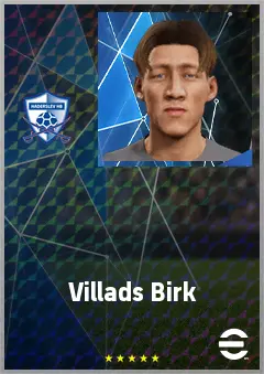 Villads Birk eFootball 2026 player card, 61 OVR RWF