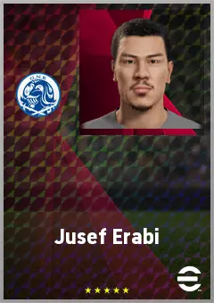Jusef Erabi eFootball 2026 player card, 70 OVR CF