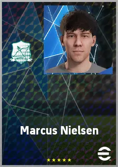 Marcus Nielsen eFootball 2026 player card, 60 OVR RWF