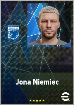 Jona Niemiec eFootball 2026 player card, 67 OVR RWF
