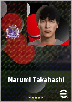 Takahashi Narumi eFootball 2026 player card, 61 OVR CF