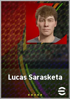 Lucas Sarasketa eFootball 2026 player card, 62 OVR LMF
